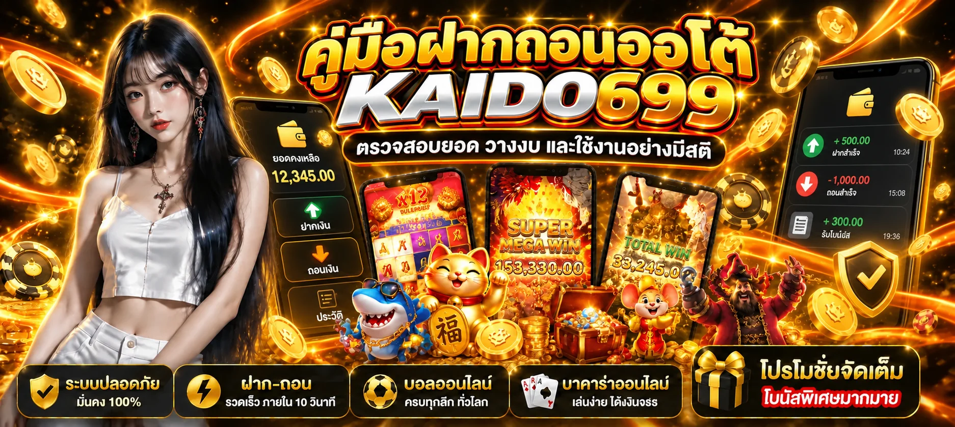 KAIDO699 ฝากถอนออโต้ คู่มือตรวจยอดและวางงบ